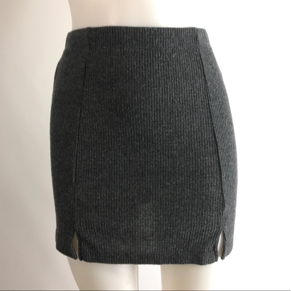 John Galt Brandy Melville Meana Skirt Gray Knit